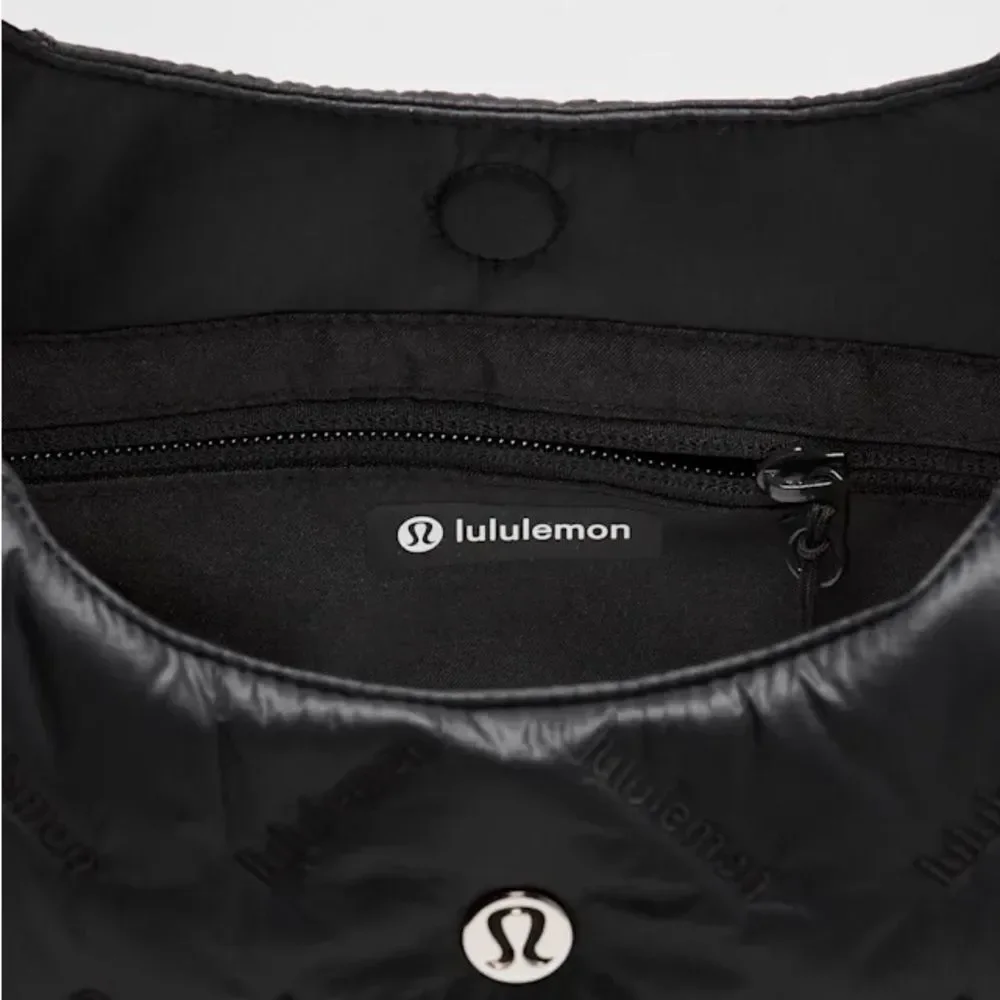 lululemon athletica Black Quilted Shoulder Hobo